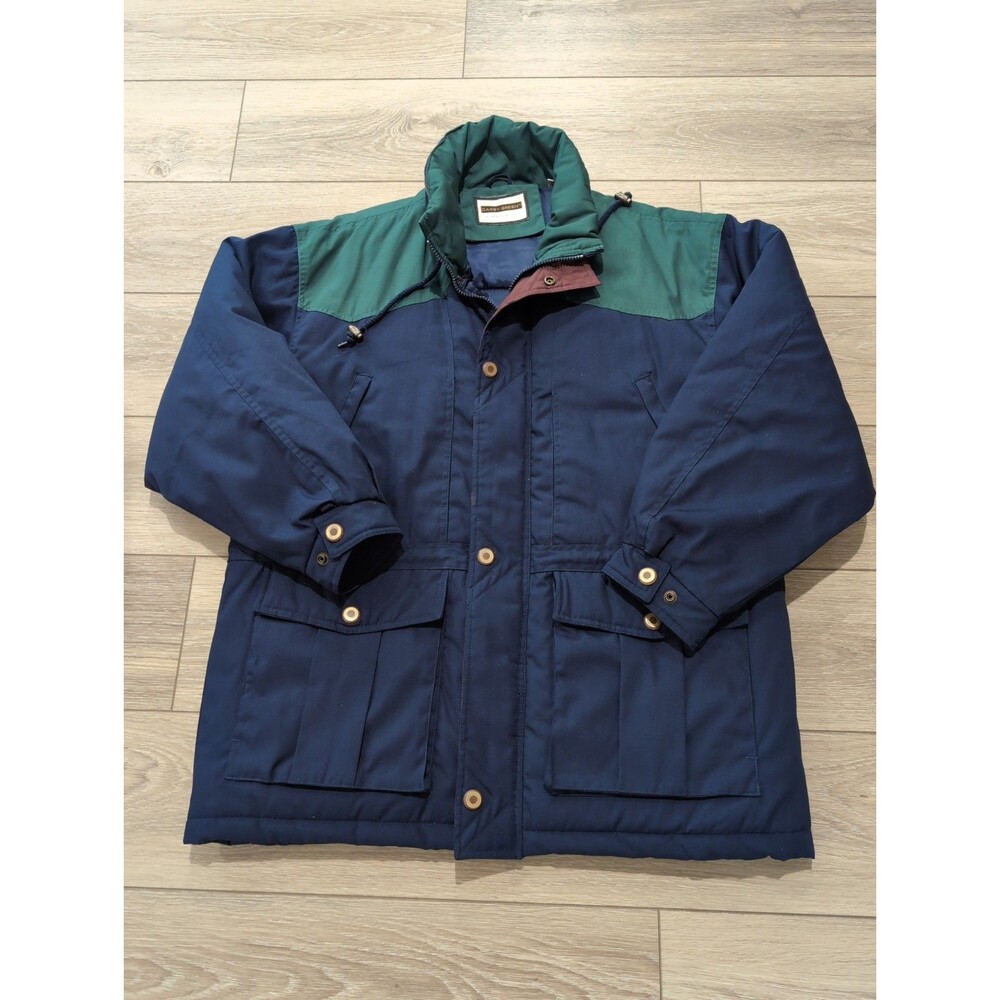 VINTAGE DARBY GREEN by LONDON FOG SKI WINTER HOODED JACKET  MEN'S SIZE L  EUC